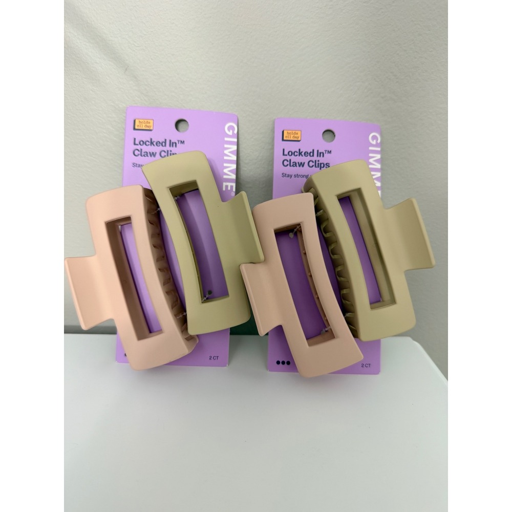 Gimme Beauty Locked In Claw Clips Women‎ OS Blonde Pink Matte 4PK NWT